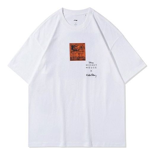 Li-Ning x Disney Mickey x Keith Haring Tee 'White Red' AHSR503-2