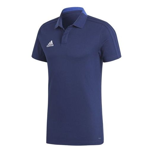 Men's adidas Logo Short Sleeve Blue Polo Shirt CV8270