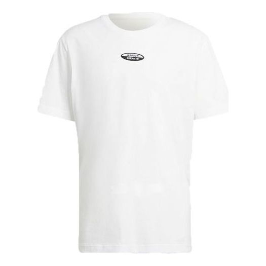 adidas originals SS22 Casual Back Printing Round Neck Short Sleeve White HC2776
