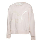 (WMNS) PUMA Printing Round-neck Sweatshirt Pink/Red 597405-87