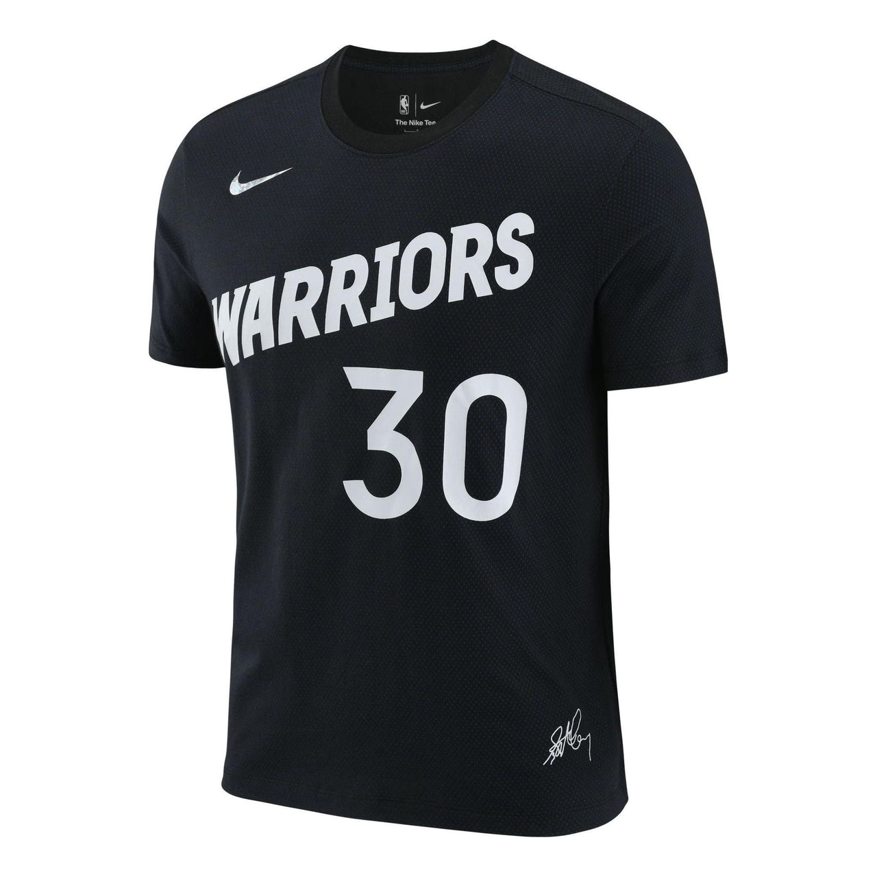 Men's Nike Alphabet Numeric Printing Round Neck Pullover Short Sleeve Golden State Warriors Curry 30 Black T-Shirt DM0407-010
