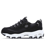 (WMNS) Skechers D lites Sneakers Black/Silver 11930-BLK