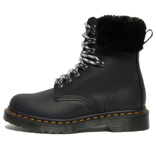 (WMNS) Dr. Martens 1460 Stay Warm Wear-resistant fur Martin boots Black 26951001