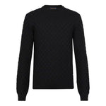 Men's LOUIS VUITTON FW21 Solid Color Casual Round Neck Long Sleeves Knit Black 1A7XCG