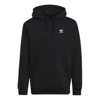 adidas originals Solid Color Small Label Fleece Lined Hoodie 'Black' H34652
