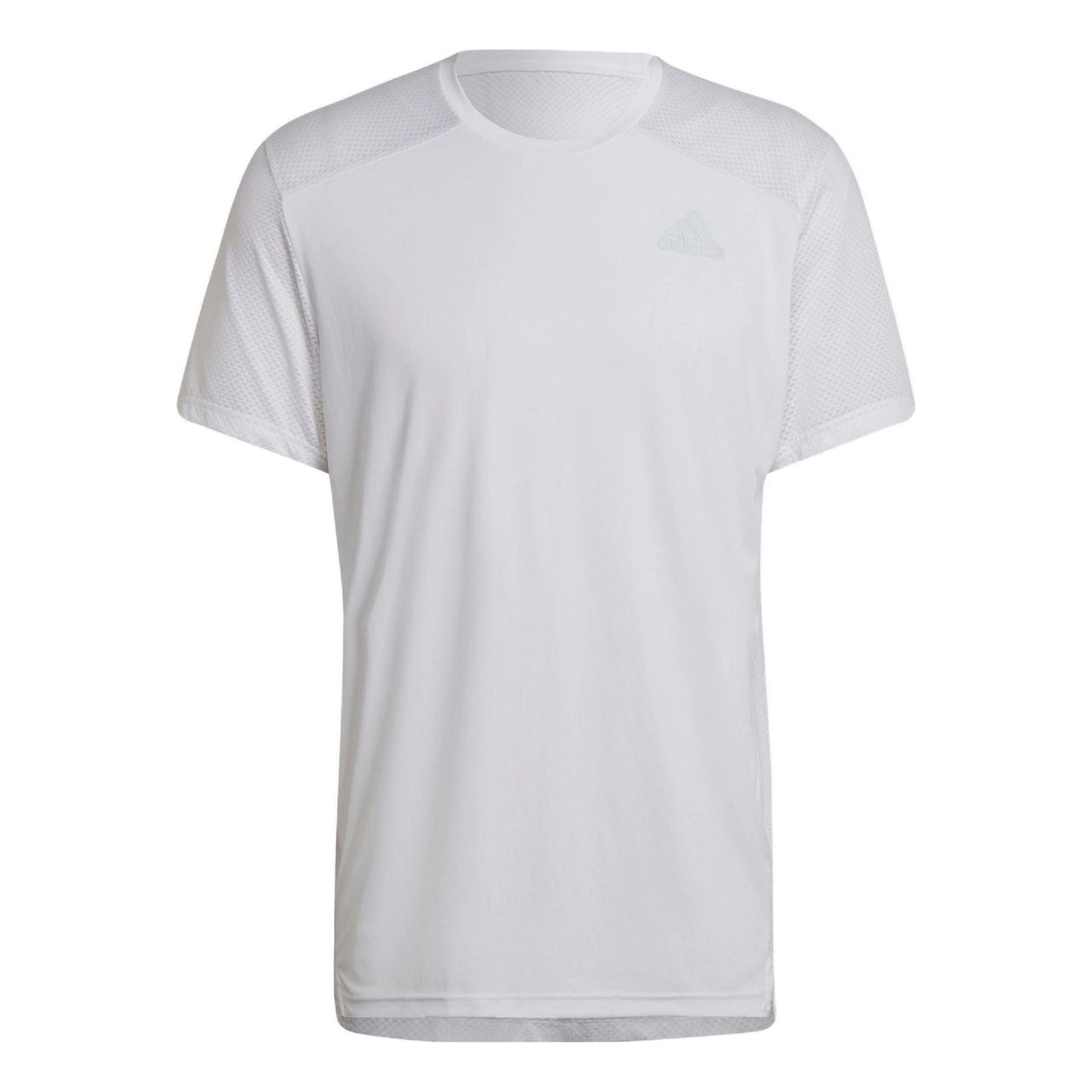 adidas Solid Color Logo Micro Mark Sports Training Breathable Round Neck Short Sleeve White H58587