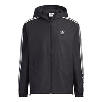 adidas Adicolor 3-stripes Windbreaker Full Zip Jacket 'Black' IK8673