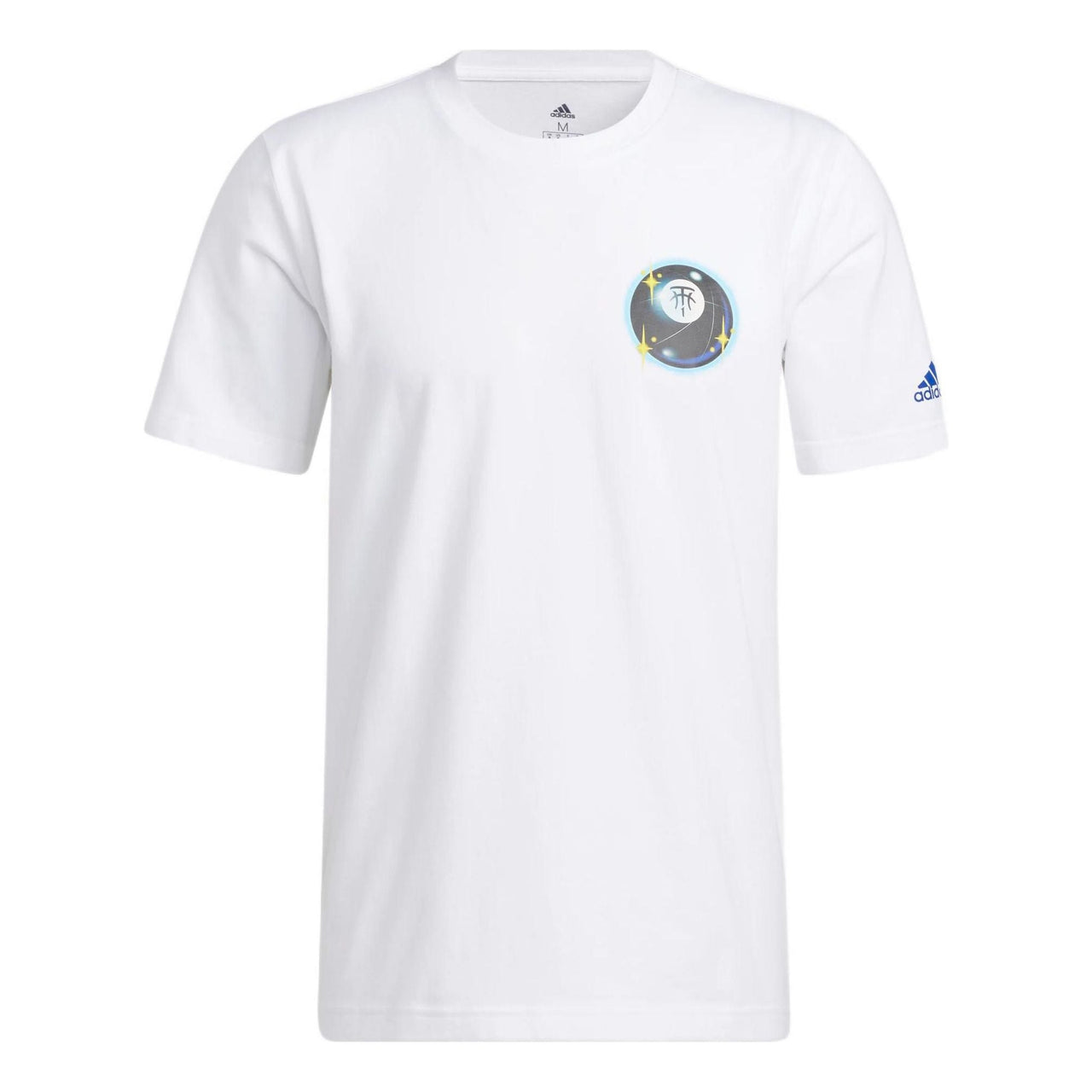 Men's adidas TMAC TEE 8 Pattern Printing Round Neck Pullover Short Sleeve White T-Shirt HS8522