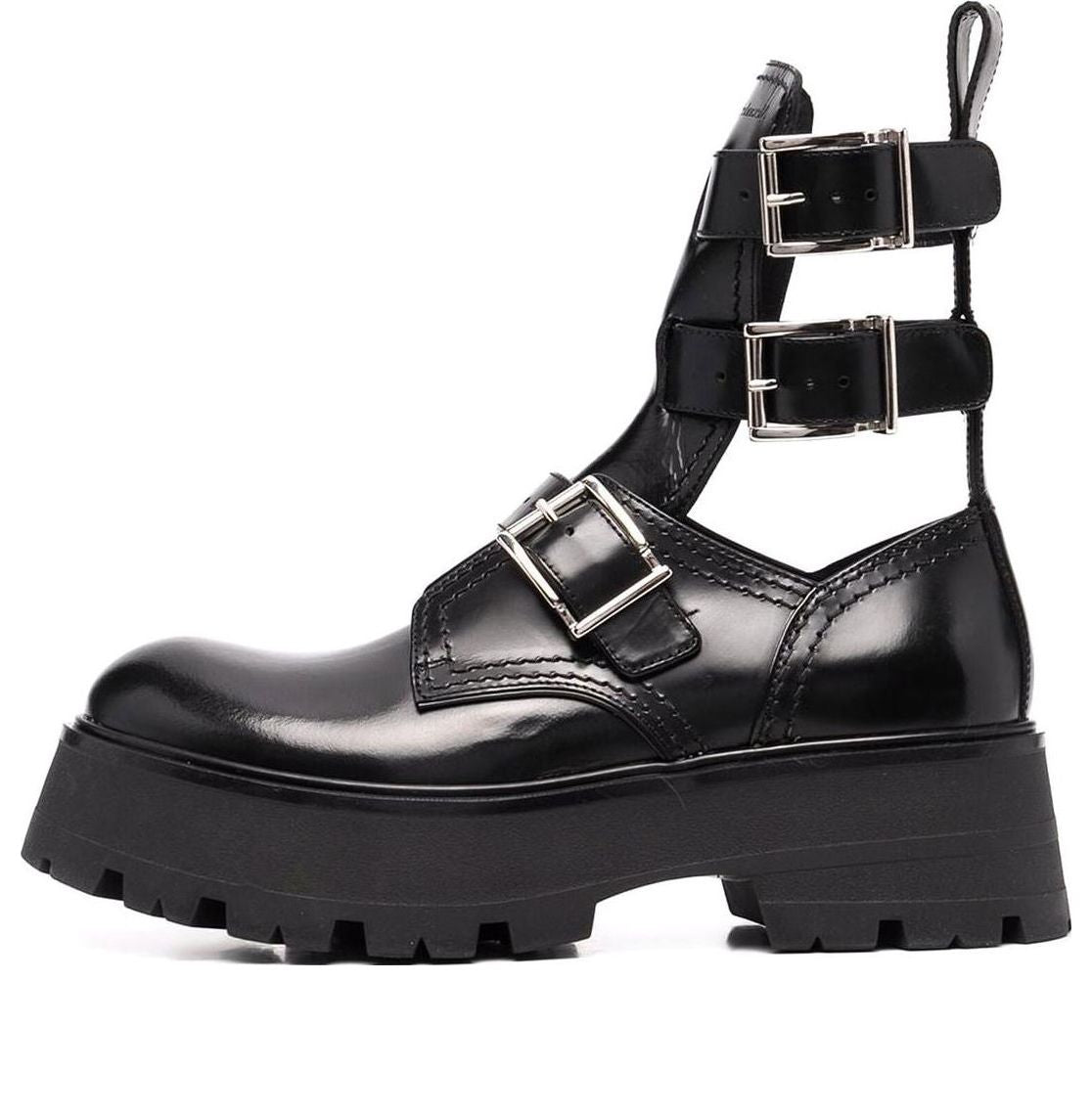 (WMNS) Alexander McQueen Flat Rubber Boots 'Black' 700078WIC631081