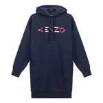 (WMNS) KENZO FW20 Logo Embroidered Fleece Lined hooded Long Sleeves Hoodie Navy Blue FA62RO7724MO-76