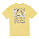 Men's Converse Back Graffiti Cartoon Printing Loose Casual Round Neck Short Sleeve Gold T-Shirt 10022038-A05