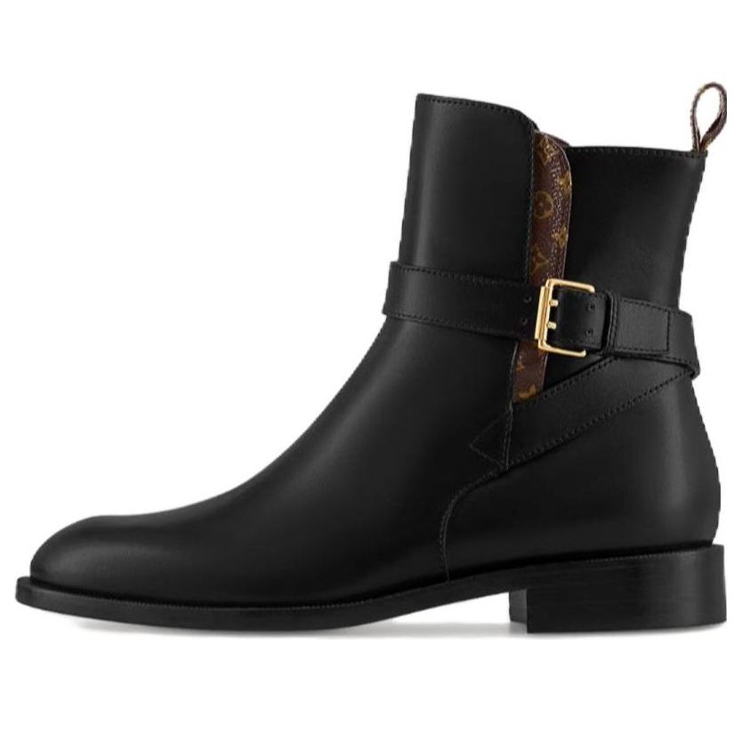 (WMNS) LOUIS VUITTON Westside Ankle Boots 'Black with Brown Monogram' 1ABUAU