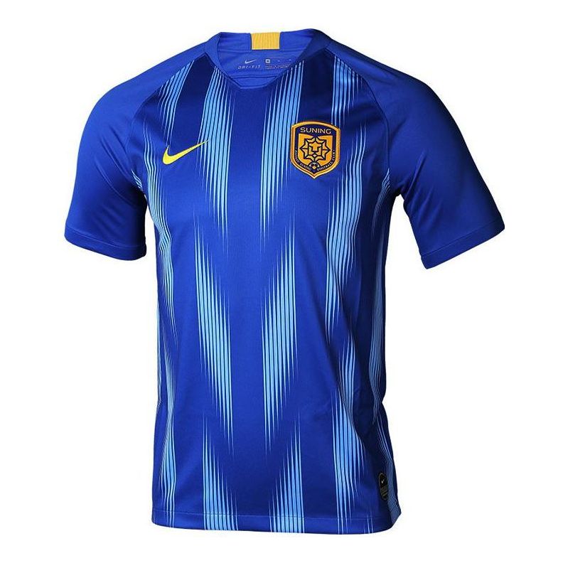 Men's Nike Home Fan Edition Logo Embroidered Round Neck Soccer/Football Casual Sports Short Sleeve Blue T-Shirt AR4698-480
