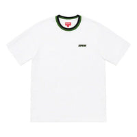Supreme SS19 Split Rib S/S Top Round Neck Segmentation Two Color Short Sleeve Unisex White SUP-SS19-982