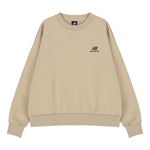 (WMNS) New Balance Alphabet Printing Sports Pullover Round Neck Khaki Hoodie AWT21305-MS