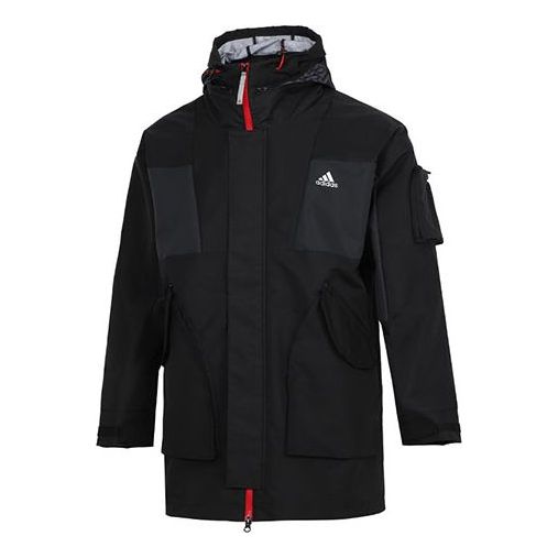 adidas Cny Top Wvjk limited Multiple Pockets Sports Fleece Lined Hooded Jacket Black HC0275