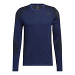 Men's adidas Contrasting Colors Round Neck Long Sleeves Blue T-Shirt H08745
