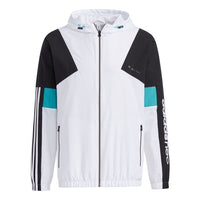 adidas neo M Cs Cb Wb 2 Logo Embroidered Contrasting Colors Sports Jacket White GP5685