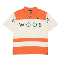 Nike Sportswear Swoosh Logo Printing Contrasting Colors Loose Polo Shirt Orange DJ5370-801