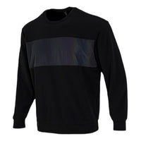 Men's adidas neo Sw Irrd Swt Splicing Sports Round Neck Pullover Black HB7380