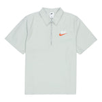 Men's Nike Half Zipper Solid Color Short Sleeve Aqua Blue Polo Shirt DM5284-017