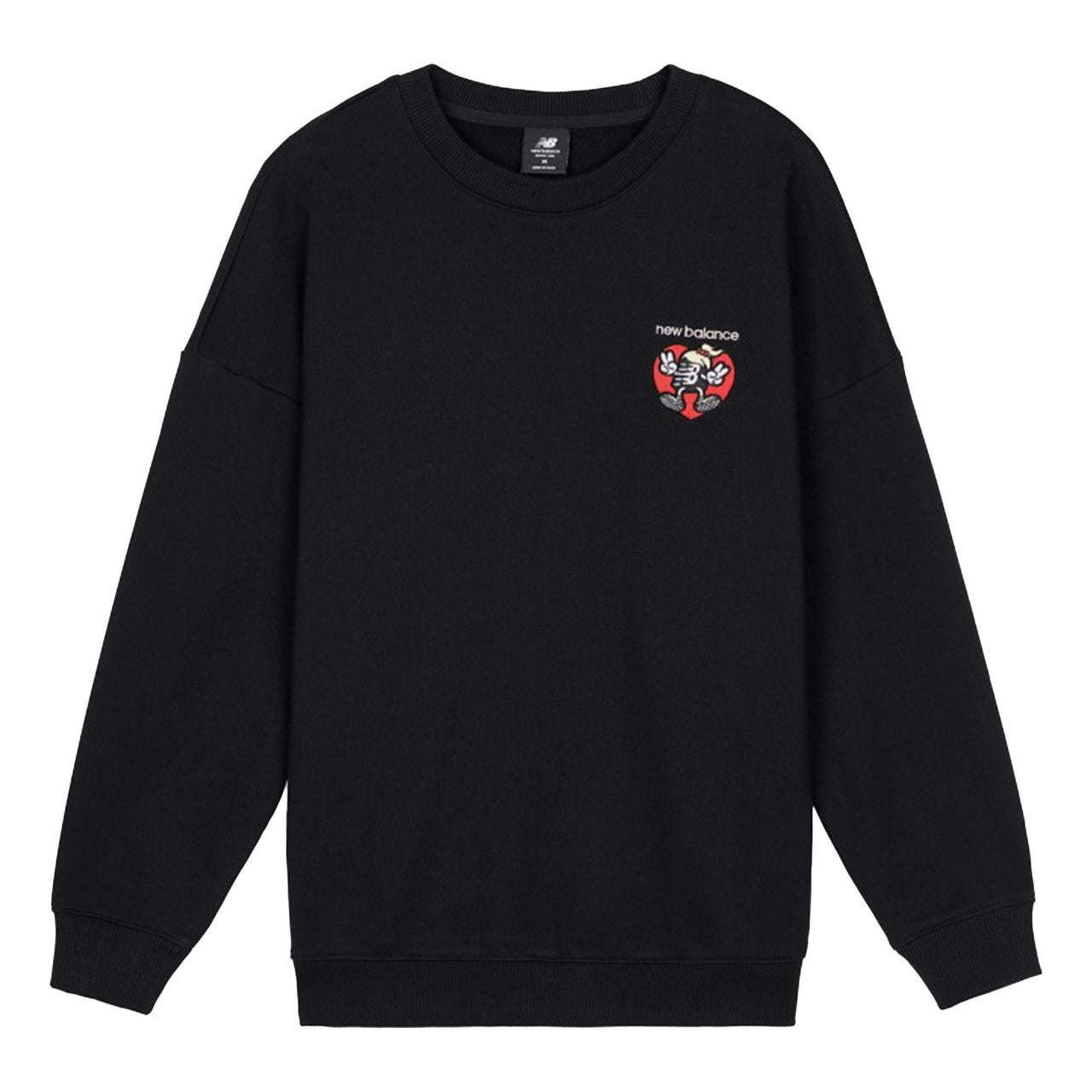 (WMNS) New Balance Printing Round-neck Swea Black AWT03367-BK