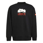 Men's adidas originals Funny Printing Sports Round Neck Pullover Black H09106