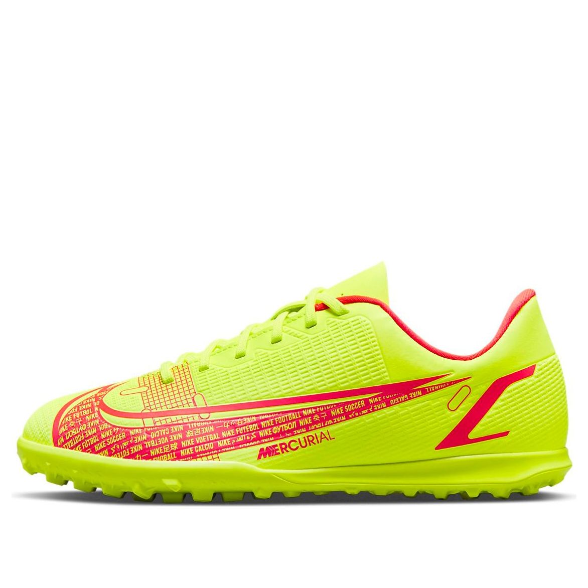 (GS) Nike Jr Mercurial Vapor 14 Club TF Turf K Soccer Shoes Yellow CV0945-760