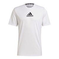 adidas Logo Printing Training Sports Round Neck Short Sleeve White GM2135