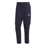 Men's adidas Solid Color Logo Cargo Pocket Casual Sports Pants/Trousers/Joggers Blue HE1860