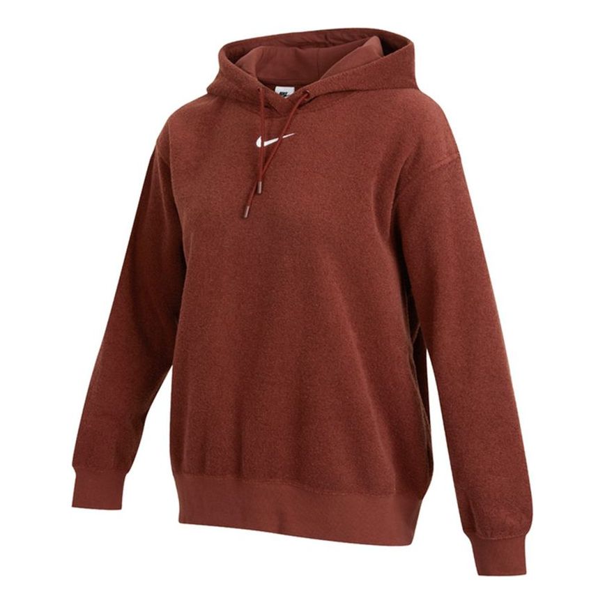(WMNS) AS W Nike Sportswear ESSNTL PLSH Hoodie BRONZE ECLIPSE DD5119-273