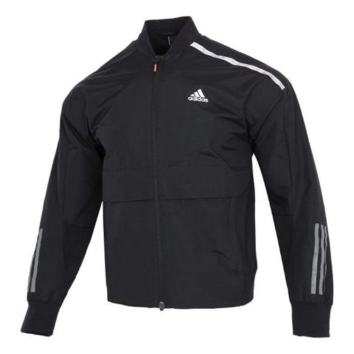 Men's adidas Th Bom Wvjkt Sports Stripe Casual Woven Jacket Black HM5161