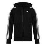 adidas 3-Stripes Fleece Hoodie 'Black White' B47368