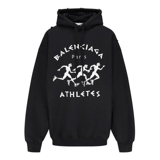 (WMNS) Balenciaga SS21 Printing Hoodie Black 641529TJVI71070