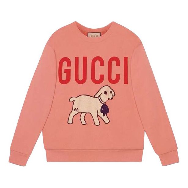 (WMNS) Gucci Oversize Sweatshirt With Lamb Patch 'Pink' 469250-XJBUE-5774