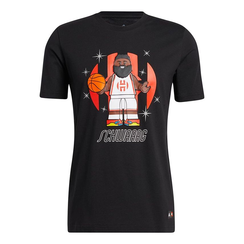 adidas x LEGO Harden Tee 'Black White Orange'  GU2714