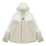 New Balance Logo Embroidered Colorblock Hooded Jacket Couple Style White 5AC14103-BEI