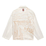 Li-Ning Back landscape Pattern Printing lapel single breasted Jacket 'White' AFDS237-2