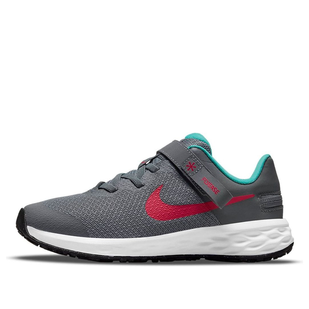 (PS) Nike Revolution 6 FlyEase 'Smoke Grey Siren Red' DD1114-006