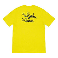 Supreme FW19 Week 17 Bridge Tee Graffiti Printing Short Sleeve Unisex Yellow SUP-FW19-10918
