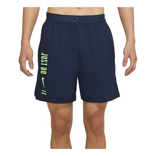 Nike Pro Dri-FIT Flex Vent Max Alphabet Printing Training Sports Shorts Obsidian Color Black DJ8999-453