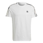 Men's adidas Logo Embroidered Stripe Round Neck Sports Short Sleeve White T-Shirt HK2798