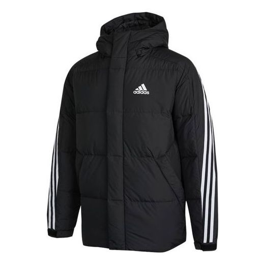 adidas 3st Puffy Dwn J Casual Sports Stay Warm hooded down Jacket Black H20754
