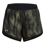 (WMNS) Under Armour Fly-By 2.0 Printed Shorts 'Black Green' 1350198-021