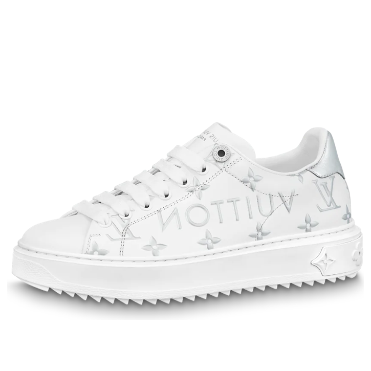 (WMNS) LOUIS VUITTON Time Out Sneakers 'White with Silver Monogram' 1AAVV6