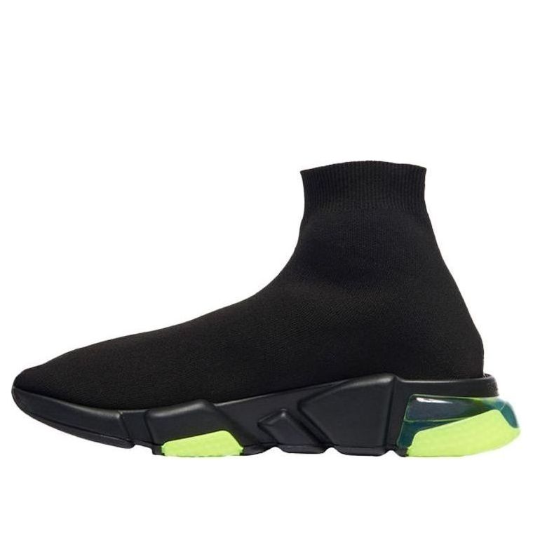 (WMNS) Balenciaga Speed Clear Sole Trainer 'Black Yellow Fluo' 607543W05GJ1048