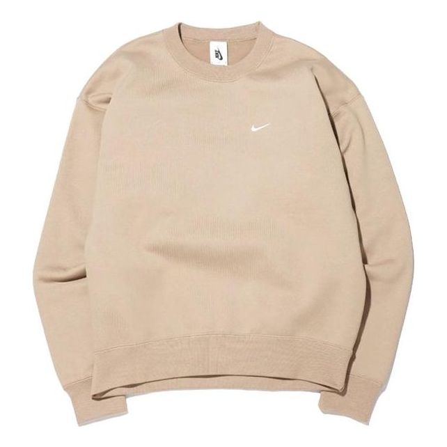 Men's Nike Logo Printing Pattern Round Neck Pullover Long Sleeves Khaki DA0318-247