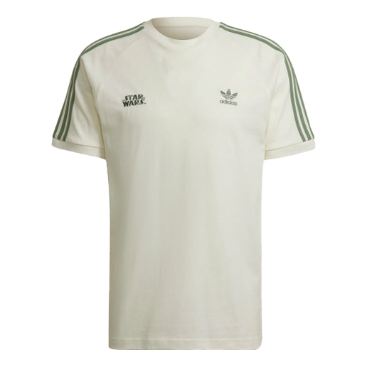 Men's adidas originals x Star War Crossover Boba Fett Tee Starwars Casual Sports Breathable Short Sleeve White T-Shirt HI6002