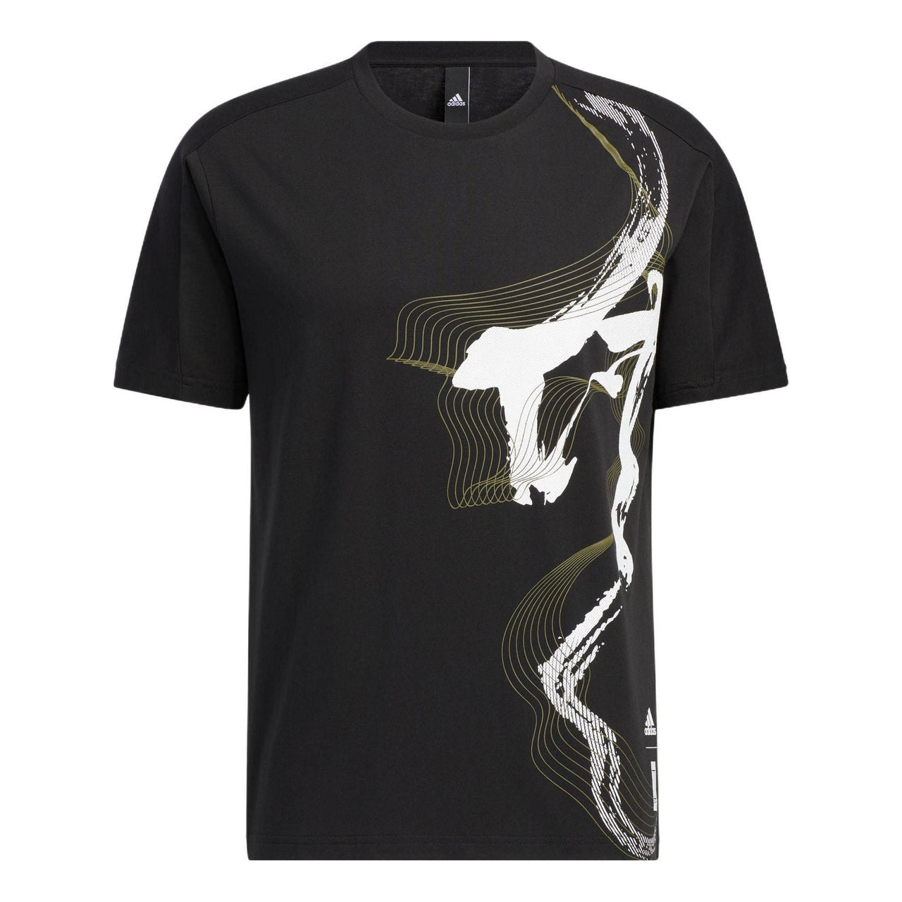 adidas Wj Gfx Story Casual Breathable Round Neck Sports Short Sleeve Black HE5168