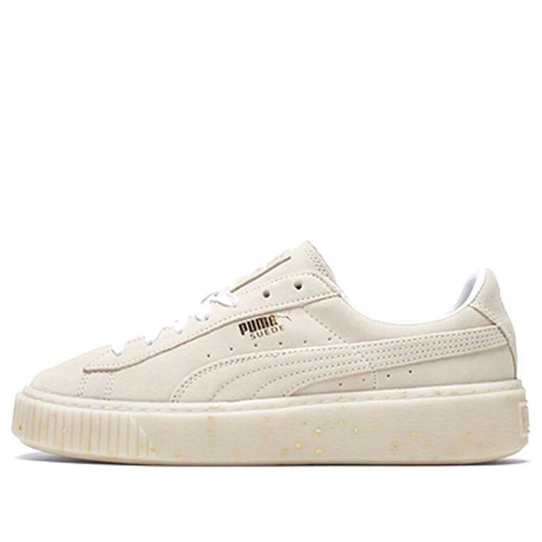 (WMNS) PUMA Suede Platform Buff/Gold Board Shoes 365621-02